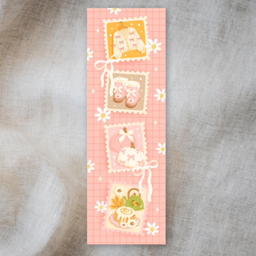 Cozy Stamp Double-Sided Bookmark