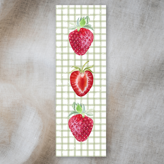 Strawberry Double-Sided Bookmark