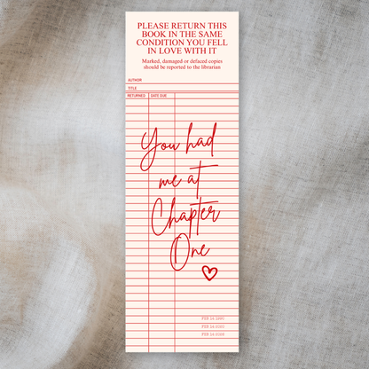 You Had Me At Chapter One Double-Sided Bookmark