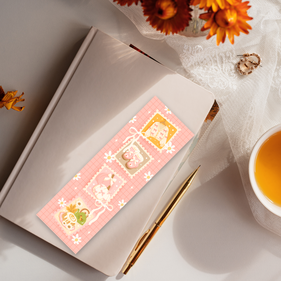 Cozy Stamp Double-Sided Bookmark