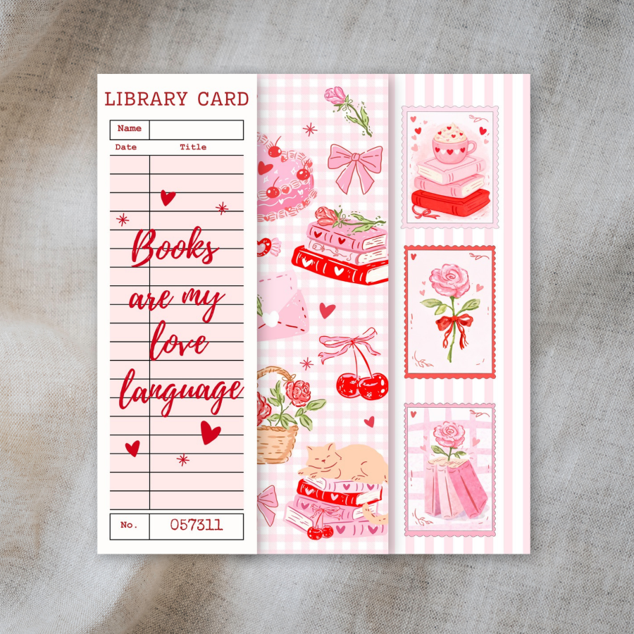 Pink Love Coquette Bookmarks Double Sided