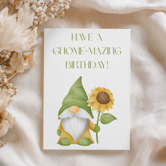 Have A Gnome-Mazing Birthday | 4x6 Card with Envelope
