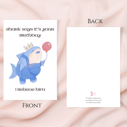 Shark Says It's Your Birthday | 4x6 Card with Envelope