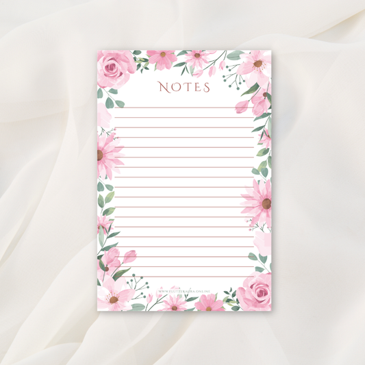 Pink Floral Notepad | 4 x 6 inches