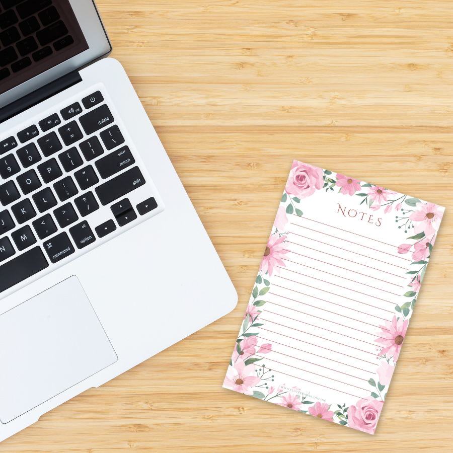 Pink Floral Notepad | 4 x 6 inches