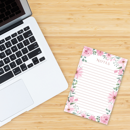 Pink Floral Notepad | 4 x 6 inches