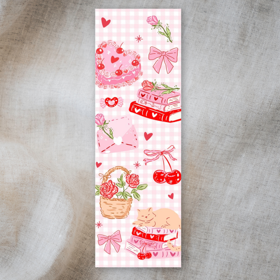 Pink Love Coquette Bookmarks Double Sided