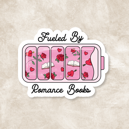 Fueled By Romance Books Vinyl Sticker