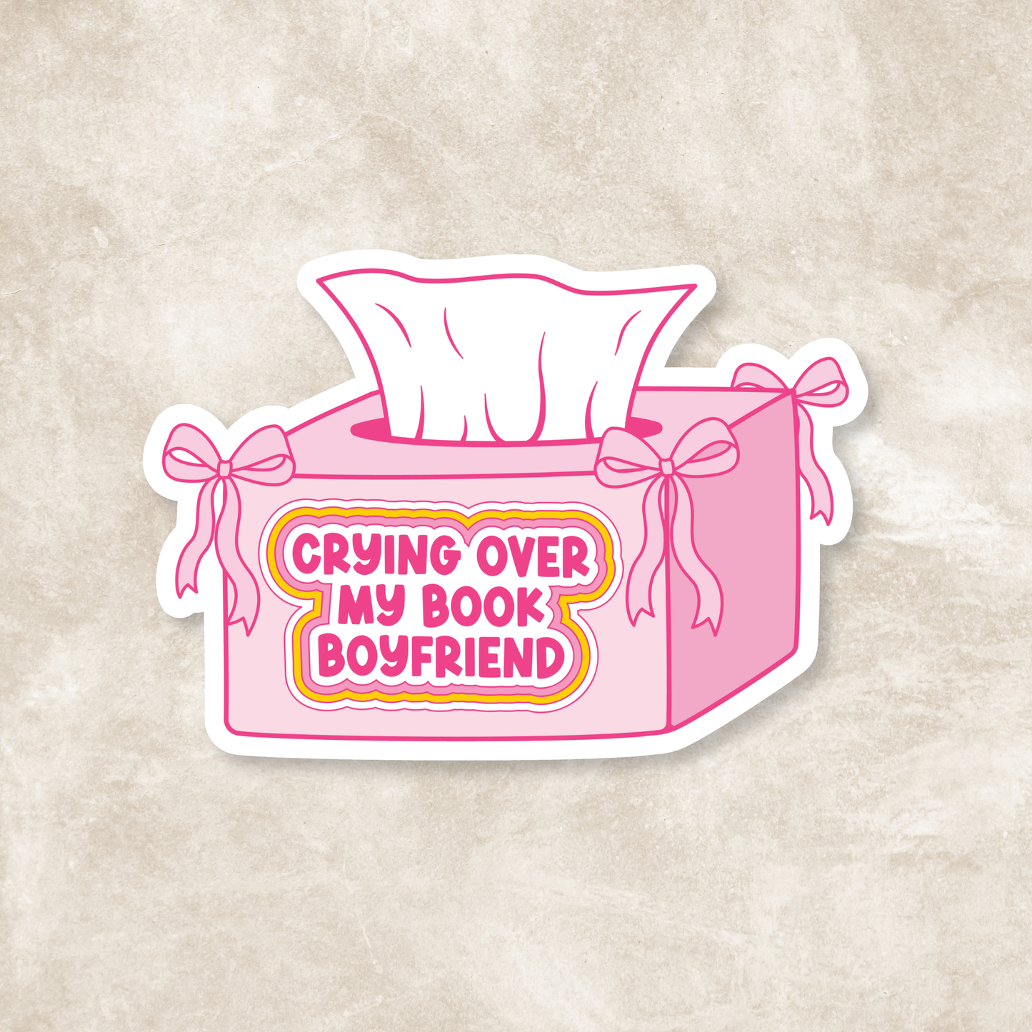 Crying Over My Book Boyfriend Vinyl Sticker