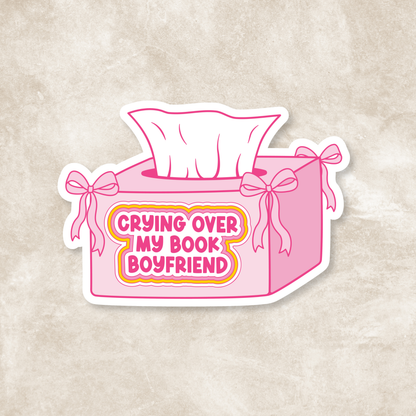 Crying Over My Book Boyfriend Vinyl Sticker