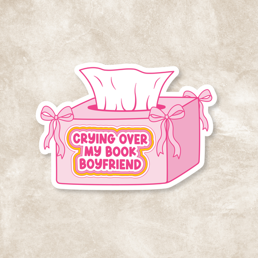 Crying Over My Book Boyfriend Vinyl Sticker